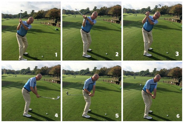 Club position at the top of the backswing